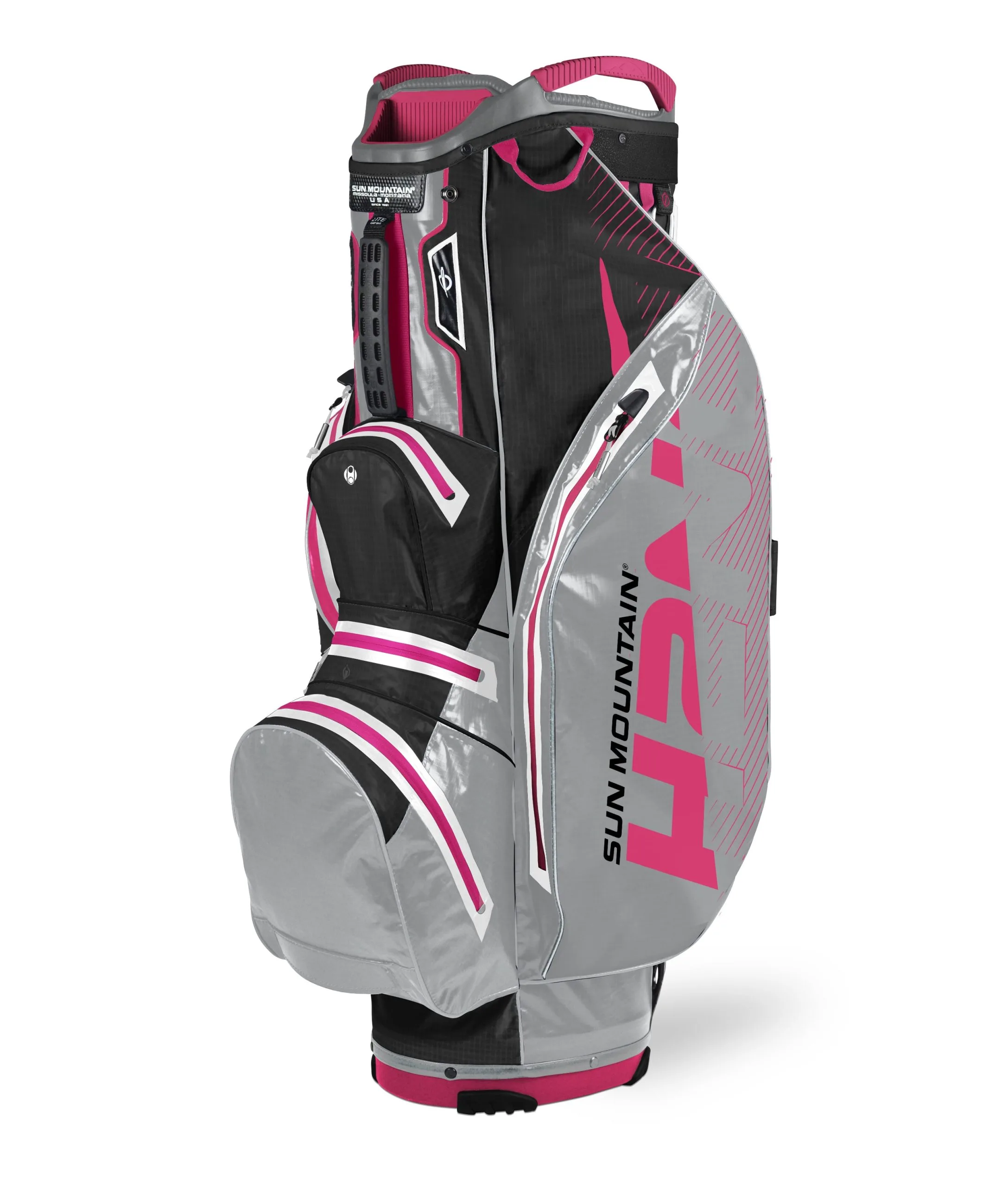 Sun Mountain H2NO Lite Golf Cart Bag - Black/Pink 3 Sun Mountain H2NO Lite Golf Cart Bag - Black/Pink