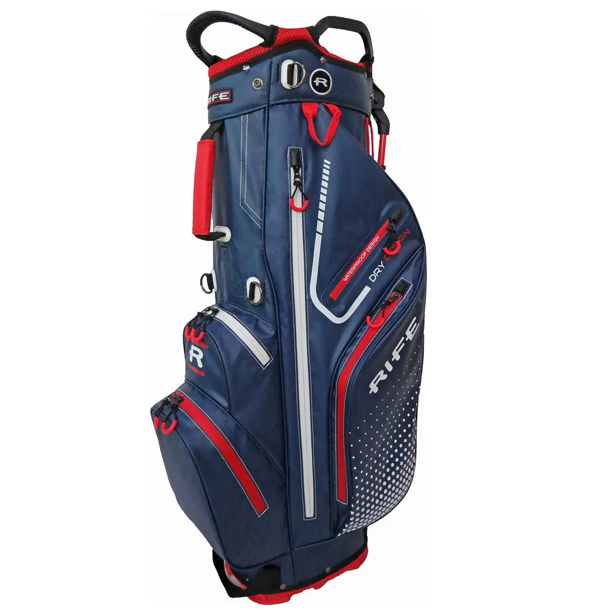 Andrew Morris Golf Rife Waterproof Golf Stand Bag - Navy/Red 6 Andrew Morris Golf Rife Waterproof Golf Stand Bag - Navy/Red - Image 4