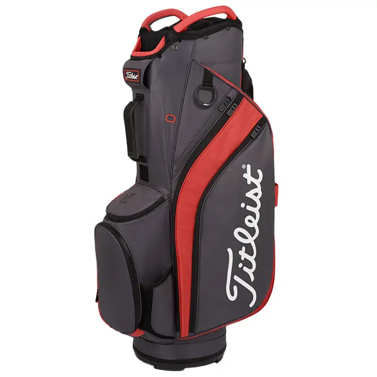 Titleist 2022 Cart 14 Lightweight Golf Cart Bag - Grey/Red/Black 3 Titleist 2022 Cart 14 Lightweight Golf Cart Bag - Grey/Red/Black