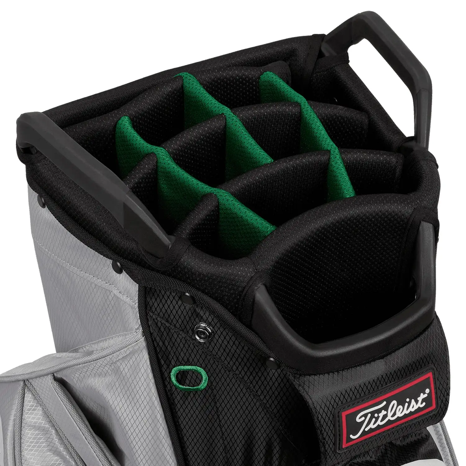 Titleist Stadry 14 Golf Cart Bag - Grey/Black/Green 4 Titleist Stadry 14 Golf Cart Bag - Grey/Black/Green - Image 2
