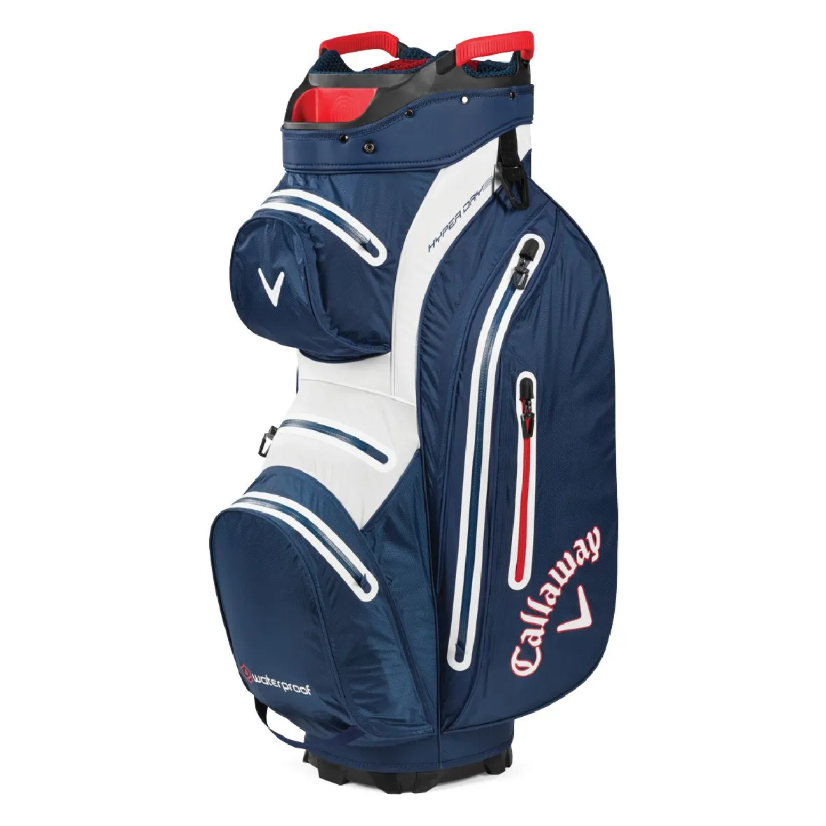 Callaway Hyperdry 15 Waterproof Golf Cart Bag - Navy/White/Red 3 Callaway Hyperdry 15 Waterproof Golf Cart Bag - Navy/White/Red
