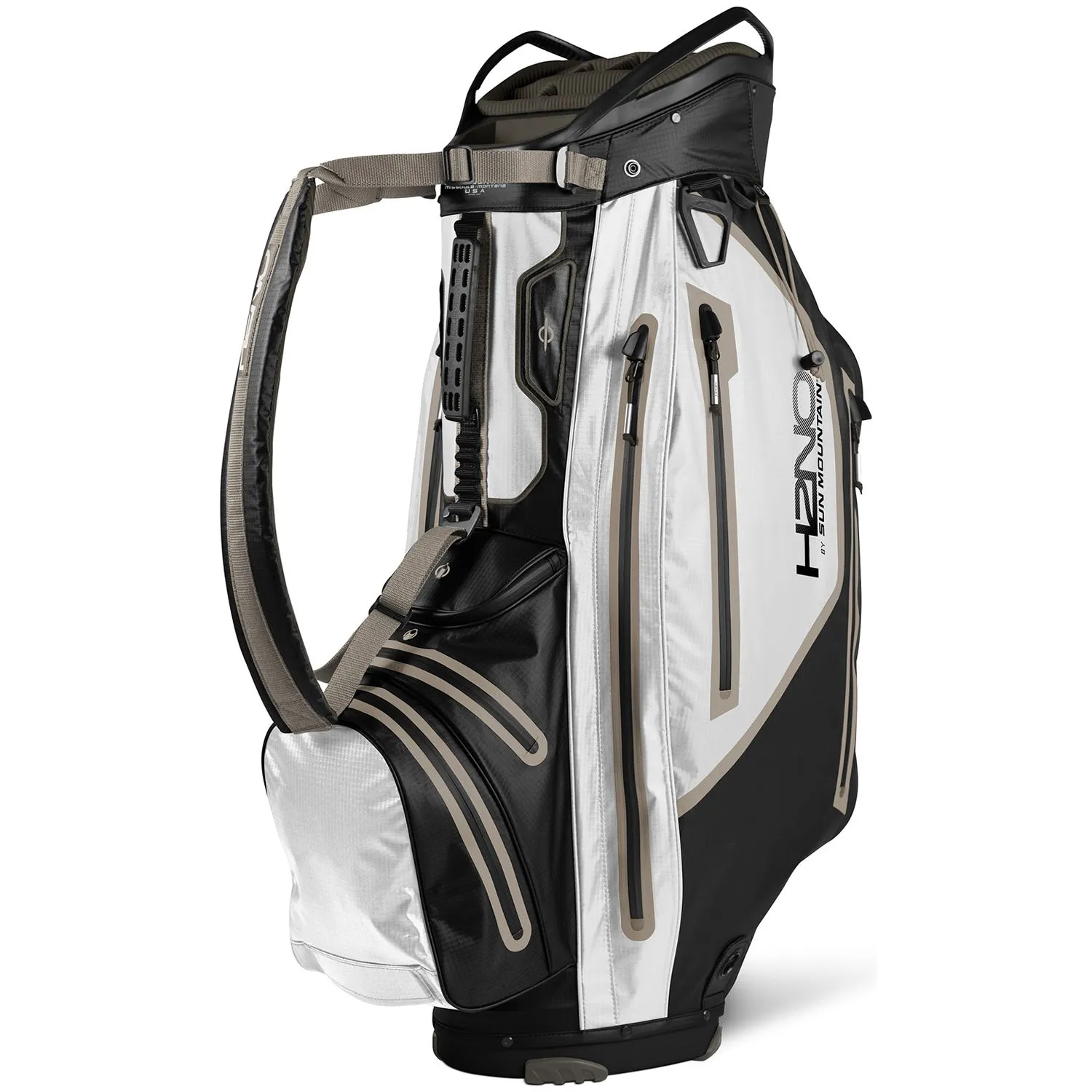 Sun Mountain H2NO Elite Cart Golf Bag - White/Black/Bronze 3 Sun Mountain H2NO Elite Cart Golf Bag - White/Black/Bronze