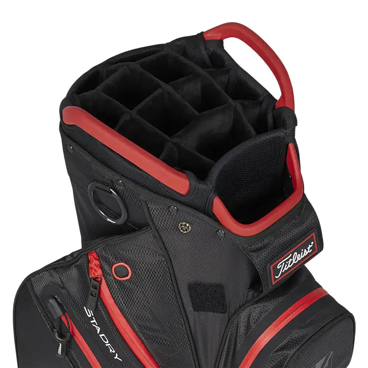 Titleist 2023 Cart 14 Stadry Golf Cart Bag - Black/Black/Red 4 Titleist 2023 Cart 14 Stadry Golf Cart Bag - Black/Black/Red - Image 2