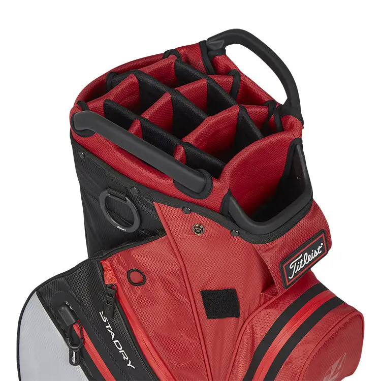 Titleist 2023 Cart 14 Stadry Golf Cart Bag - Red/Grey/Black 4 Titleist 2023 Cart 14 Stadry Golf Cart Bag - Red/Grey/Black - Image 2