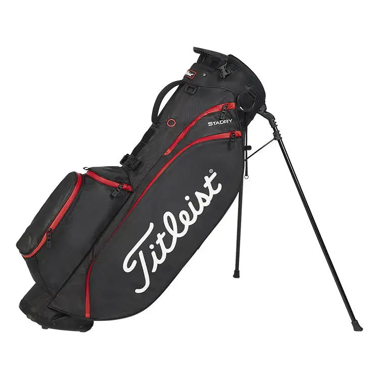 Titleist 2023 Players 4 Stadry Golf Stand Bag - Black/Black/Red 3 Titleist 2023 Players 4 Stadry Golf Stand Bag - Black/Black/Red
