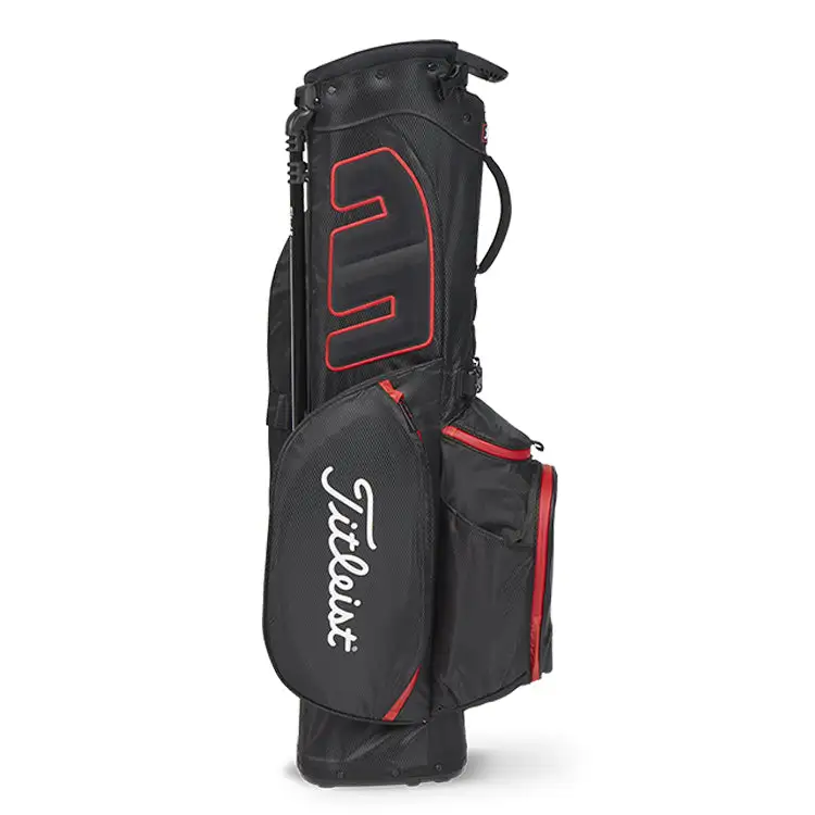 Titleist 2023 Players 4 Stadry Golf Stand Bag - Black/Black/Red 4 Titleist 2023 Players 4 Stadry Golf Stand Bag - Black/Black/Red - Image 2